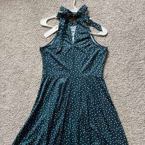 OUGES Women's Halter Neck Floral Summer Casual Sundress